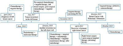 Partial response to trastuzumab deruxtecan (DS8201) following progression in HER2-amplified breast cancer with pulmonary metastases managed with disitamab vedotin (RC48): a comprehensive case report and literature review